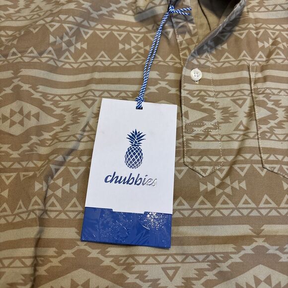 New Chubbies Quarter Button Brown Size Large Multicolor Aztec Pattern NWT - Picture 5 of 9